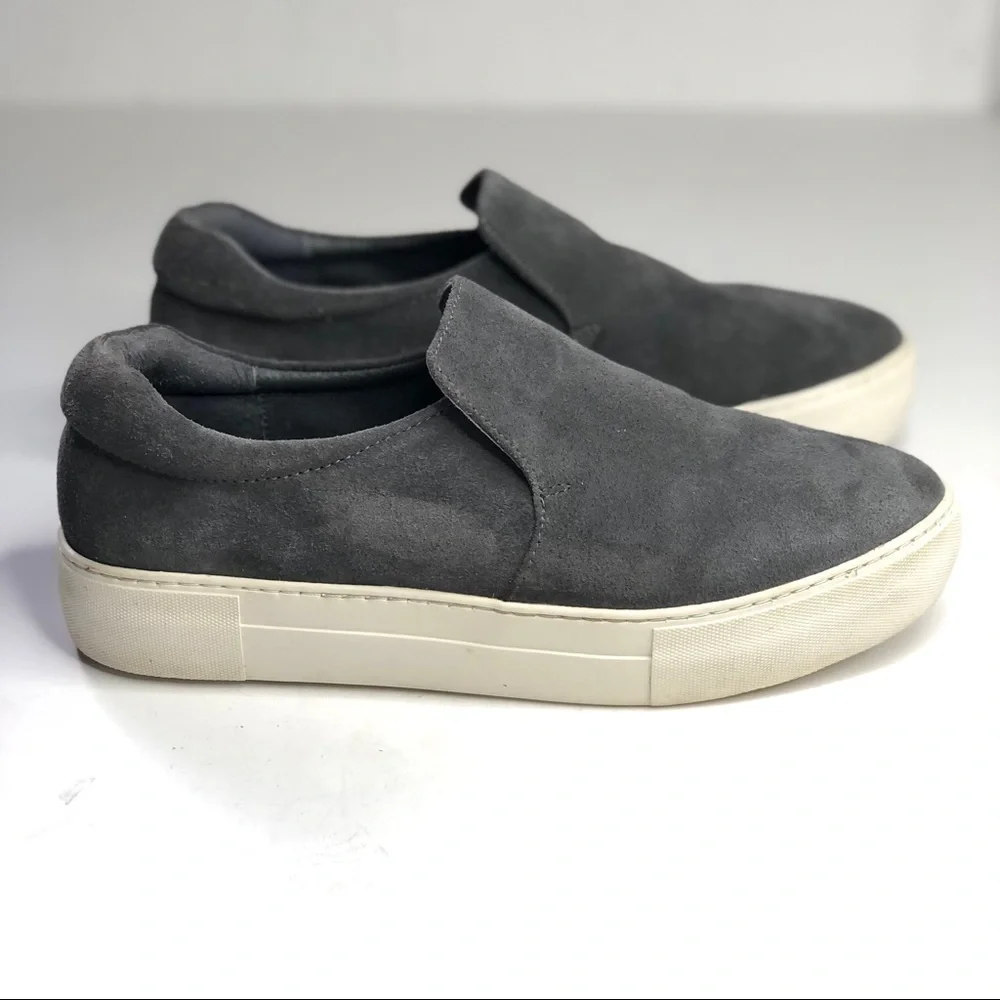 J/Slides Acer grey suede slip on platform sneakers size 8.5